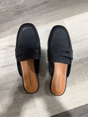 Lucky Brand •  Black Leather Slip-On Loafers